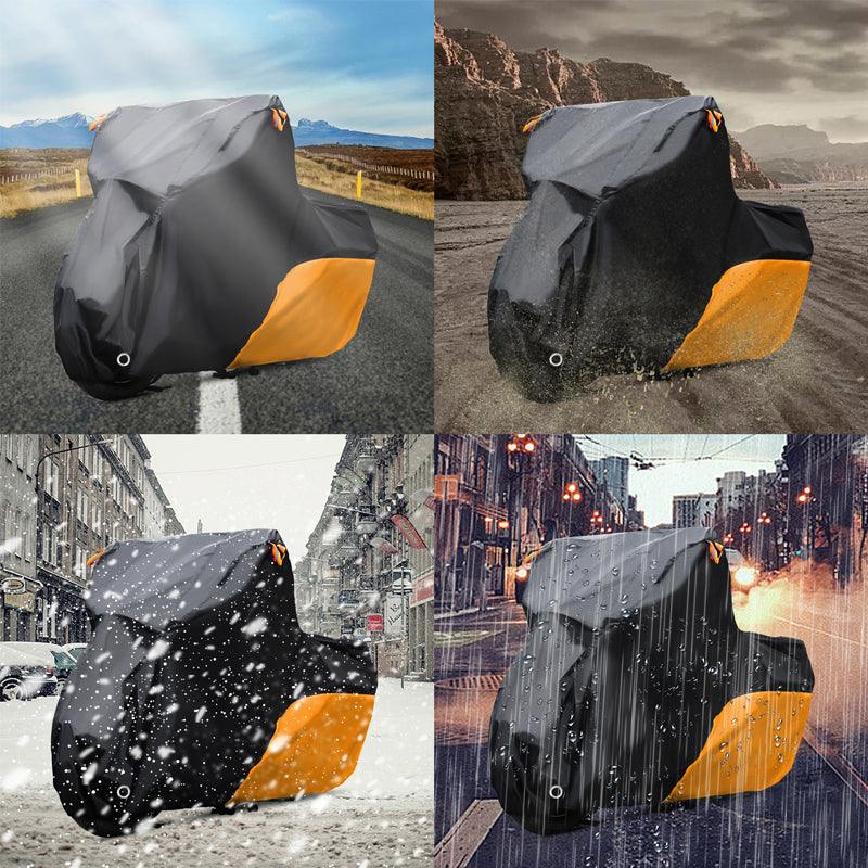 210D Black Orange Motorcycle Cover - Outdoor Motocycle Cover - XYZCTEM® - XYZCTEM