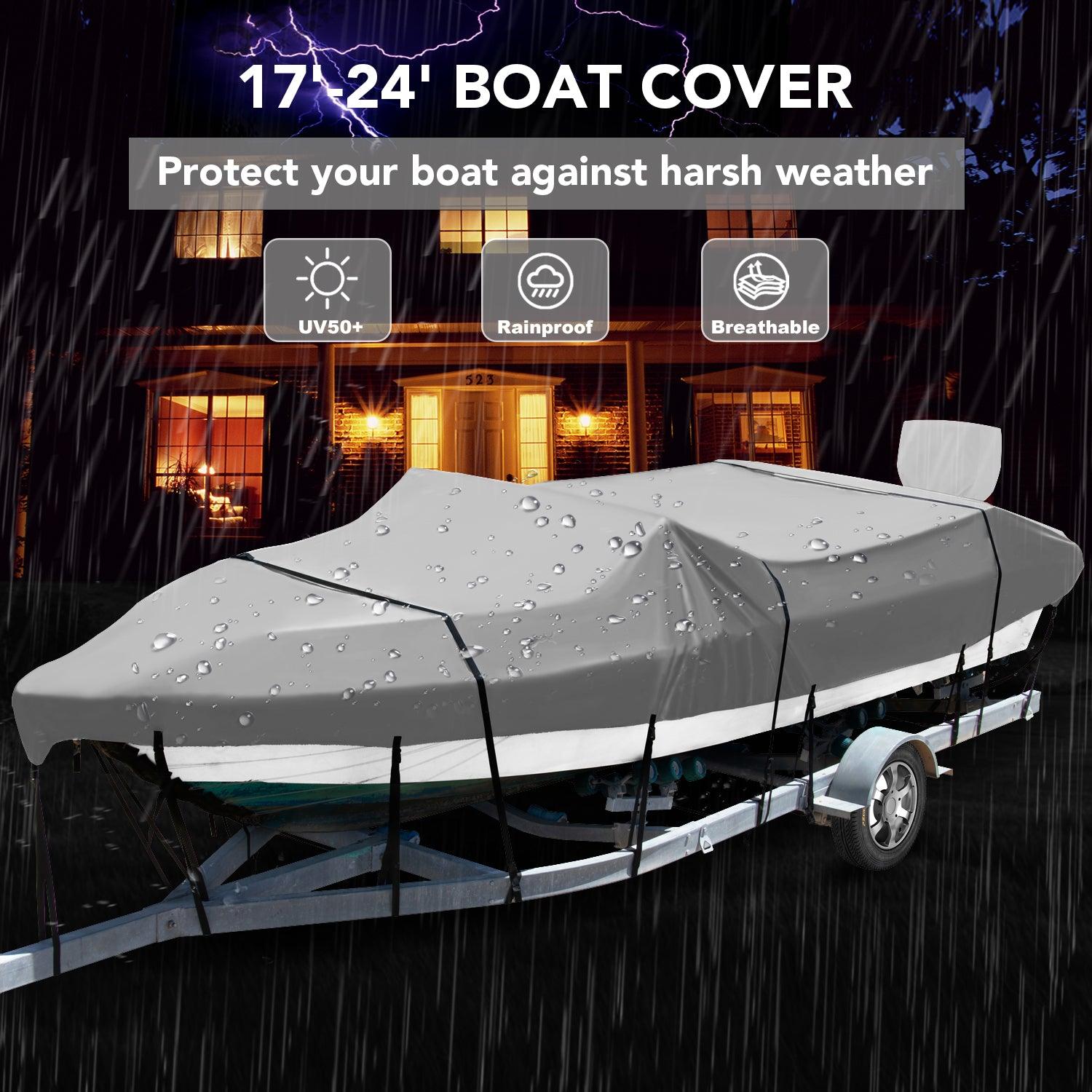 Boat Cover 600d Oxford Fabric Waterproof Heavy Duty Boat Cover Trailerable  Yacht Cover Uv Protection Kayak Adjustable Buckle with Strap  Scratch-Resistant,Abrasion-Resistant,Blue-19FT:600x230cm : :  Sports & Outdoors